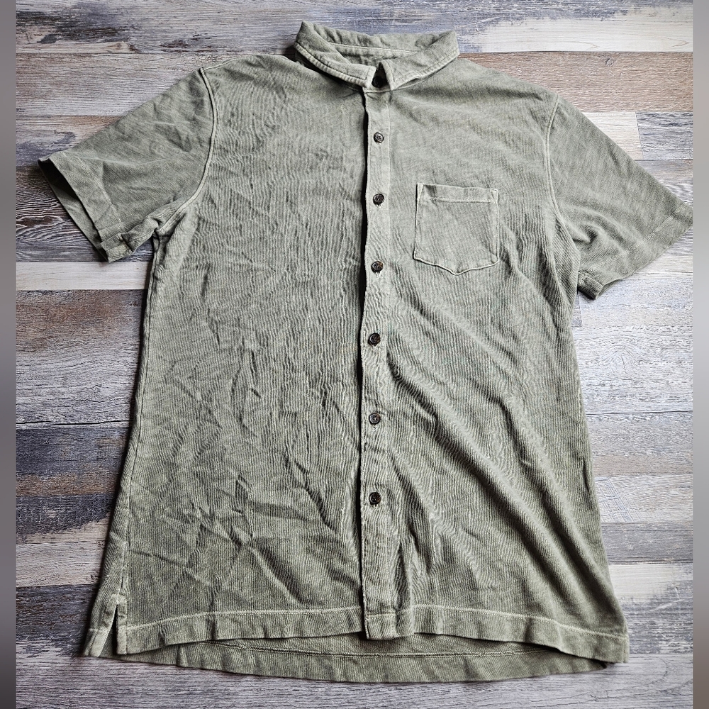 Marine Layer Vintage Style Heavy Slub Button Down Men's Small Green